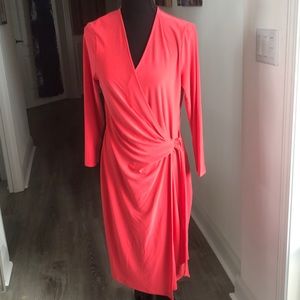 Anne Klein wrap poppy dress